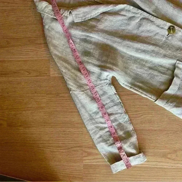 Rachel Zoe Linen Blazer Women’s Size M Beige Lightweight Button Casual Workwear - Picture 9 of 12